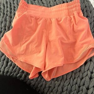 Lululemon Athletica Orange Athletic Shorts Lightweight Elastic Waist